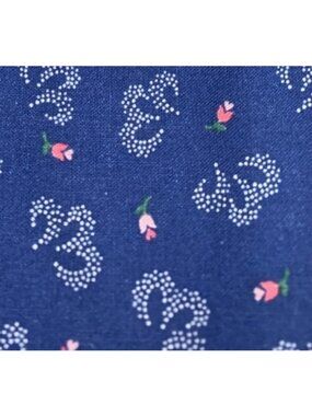 Blue Floral Cotton Fabric 1/2 yard x 44" Springs Industries Quilting